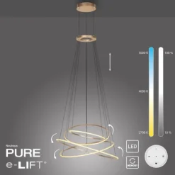 Paul Neuhaus LED Pendelleuchte PURE Flying Rings,bronce