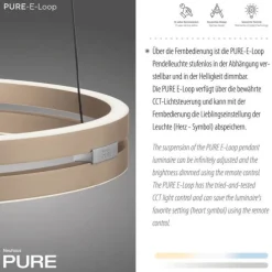 Paul Neuhaus LED Pendelleuchte PURE E-Loop ivory gold elektrisch