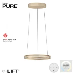 Paul Neuhaus LED Pendelleuchte PURE E-Loop ivory gold elektrisch