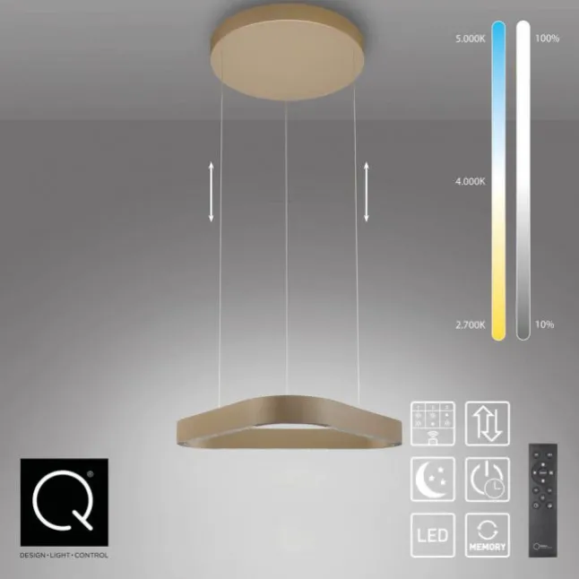Paul Neuhaus LED Pendelleuchte Q-STRETTO, bronce,