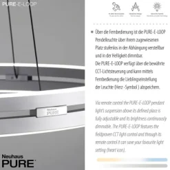 Paul Neuhaus LED Pendelleuchte PURE E-Loop stone (alu) elektrisch