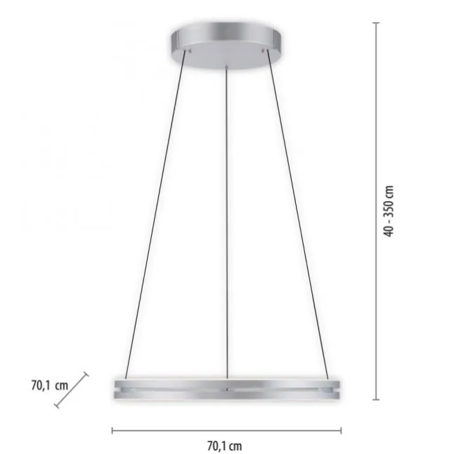 Paul Neuhaus LED Pendelleuchte PURE E-Loop stone (alu) elektrisch