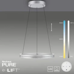 Paul Neuhaus LED Pendelleuchte PURE E-Loop stone (alu) elektrisch