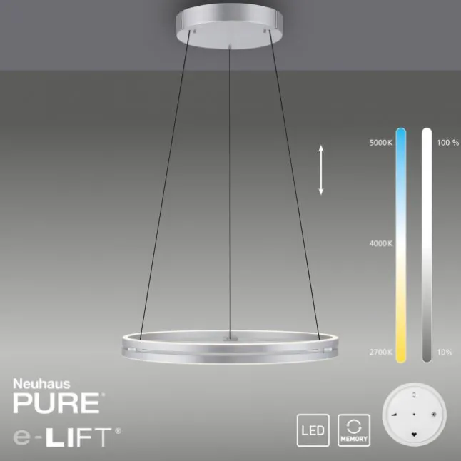 Paul Neuhaus LED Pendelleuchte PURE E-Loop stone (alu) elektrisch