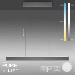 Paul Neuhaus LED Pendelleuchte PURE E-Motion platin (grau) elektrisch