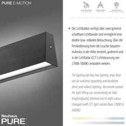 Paul Neuhaus LED Pendelleuchte PURE E-Motion platin (grau) elektrisch