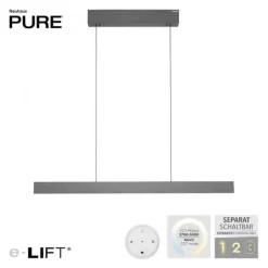 Paul Neuhaus LED Pendelleuchte PURE E-Motion platin (grau) elektrisch