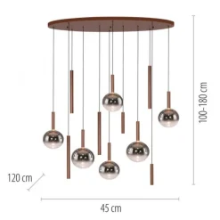 Paul Neuhaus LED Pendelleuchte BOWL, braun, dimmbar über Lichtschalter