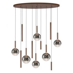 Paul Neuhaus LED Pendelleuchte BOWL, braun, dimmbar über Lichtschalter