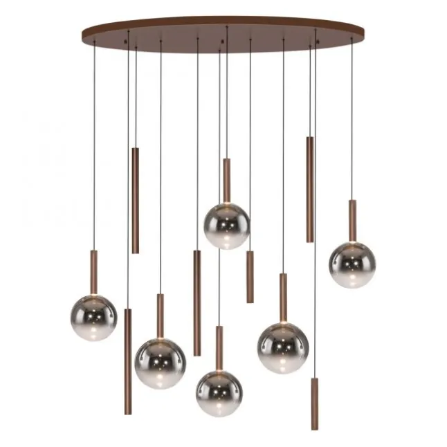 Paul Neuhaus LED Pendelleuchte BOWL, braun, dimmbar über Lichtschalter
