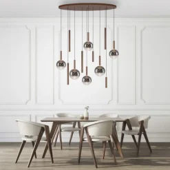 Paul Neuhaus LED Pendelleuchte BOWL, braun, dimmbar über Lichtschalter