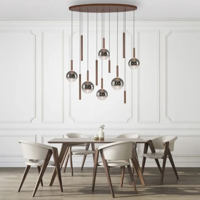 Paul Neuhaus LED Pendelleuchte BOWL, braun, dimmbar über Lichtschalter