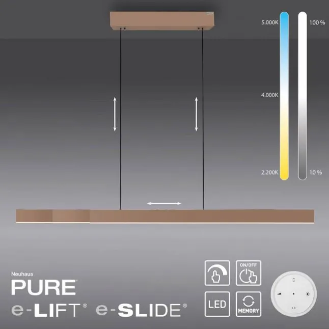 Paul Neuhaus LED Pendelleuchte PURE Moto-Rise, bronce,