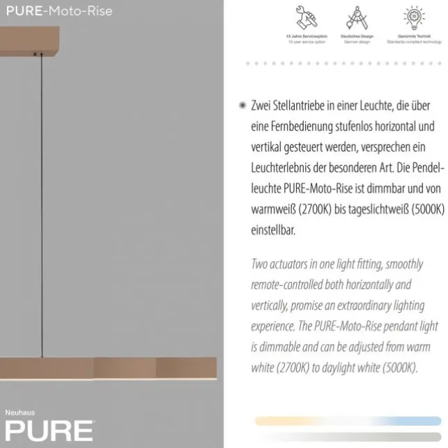 Paul Neuhaus LED Pendelleuchte PURE Moto-Rise, bronce,