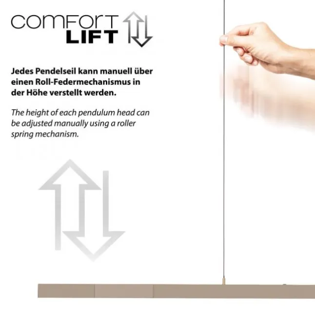 Paul Neuhaus LED Pendelleuchte ADRIANA, Comfort Lift, bronce