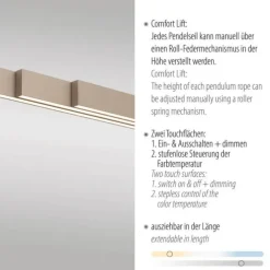 Paul Neuhaus LED Pendelleuchte ADRIANA, Comfort Lift, bronce