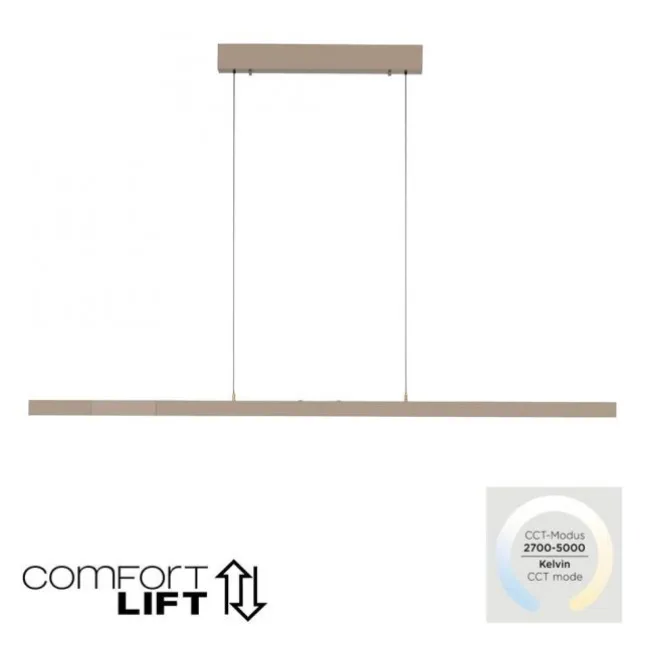 Paul Neuhaus LED Pendelleuchte ADRIANA, Comfort Lift, bronce