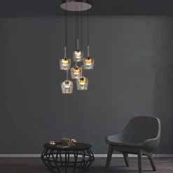 Paul Neuhaus LED Pendelleuchte Q-KON 6-flammig mehrfarbig Smart Home