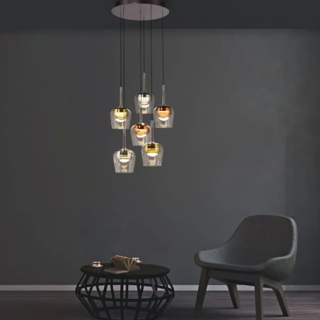 Paul Neuhaus LED Pendelleuchte Q-KON 6-flammig mehrfarbig Smart Home