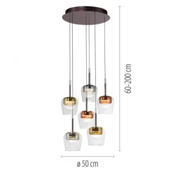 Paul Neuhaus LED Pendelleuchte Q-KON 6-flammig mehrfarbig Smart Home