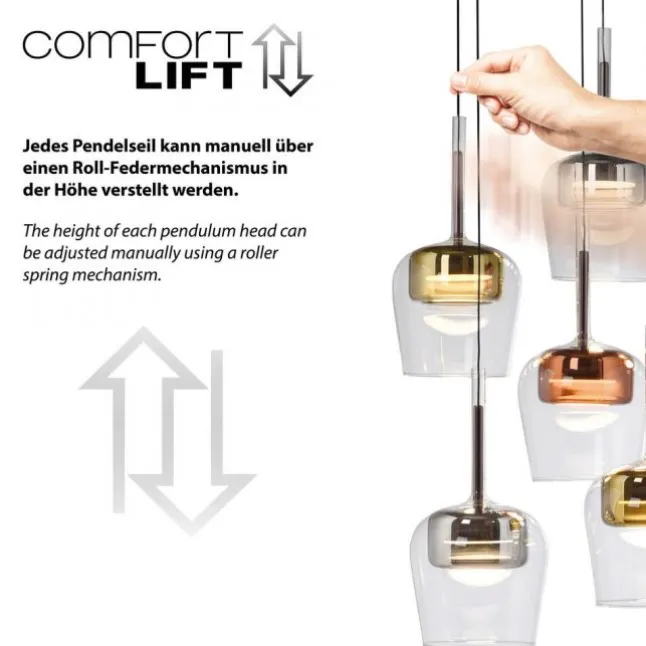 Paul Neuhaus LED Pendelleuchte Q-KON 6-flammig mehrfarbig Smart Home