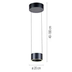 Paul Neuhaus LED Pendelleuchte PURE Clipse, platin (grau), Fernbedienung, Comfort Lift, Memoryfunktion