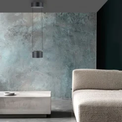Paul Neuhaus LED Pendelleuchte PURE Clipse, platin (grau), Fernbedienung, Comfort Lift, Memoryfunktion