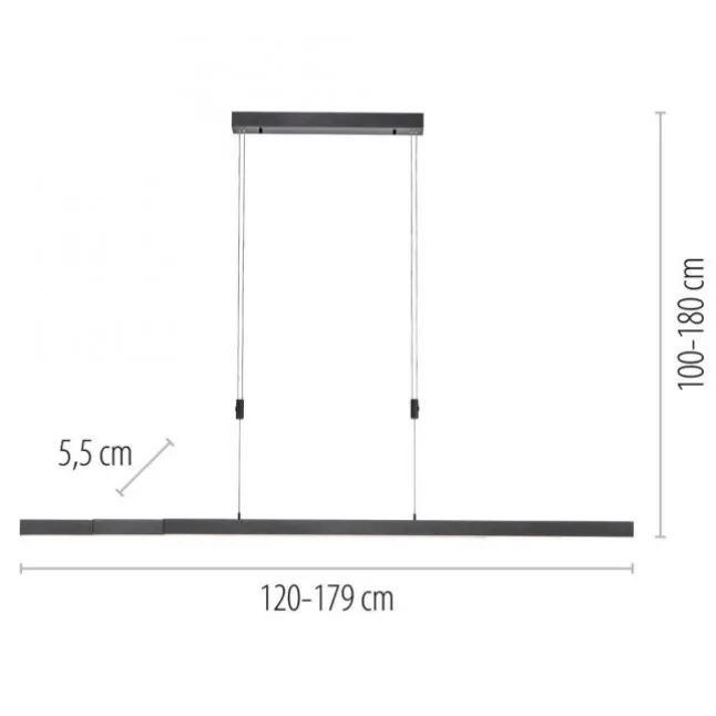 Paul Neuhaus LED Pendelleuchte BACALIA, anthrazit,