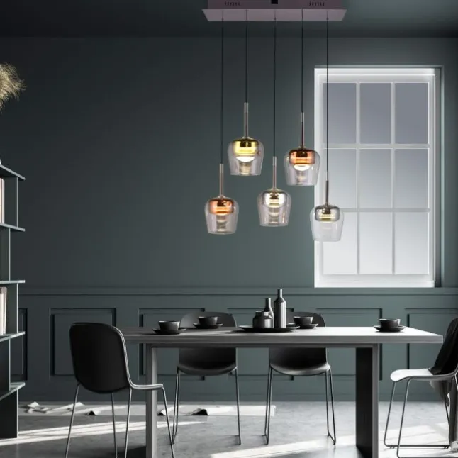Paul Neuhaus LED Pendelleuchte Q-KON 5-flammig mehrfarbig Smart Home