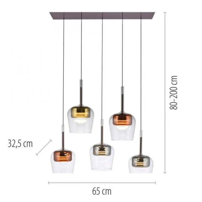 Paul Neuhaus LED Pendelleuchte Q-KON 5-flammig mehrfarbig Smart Home