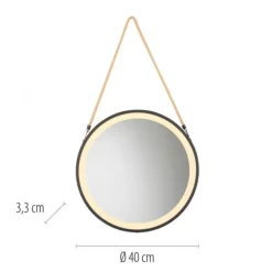 Paul Neuhaus LED Spiegel VIDRO, schwarz,