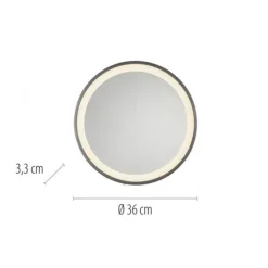 Paul Neuhaus LED Spiegel VIDRO, grau,