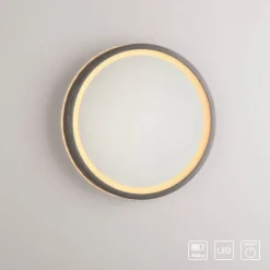 Paul Neuhaus LED Spiegel VIDRO, grau,
