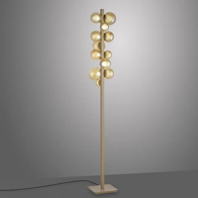 Paul Neuhaus LED Stehleuchte PURE Popup bronce dimmbar Amberglas