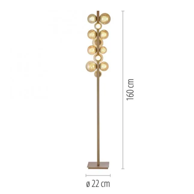 Paul Neuhaus LED Stehleuchte PURE Popup bronce dimmbar Amberglas