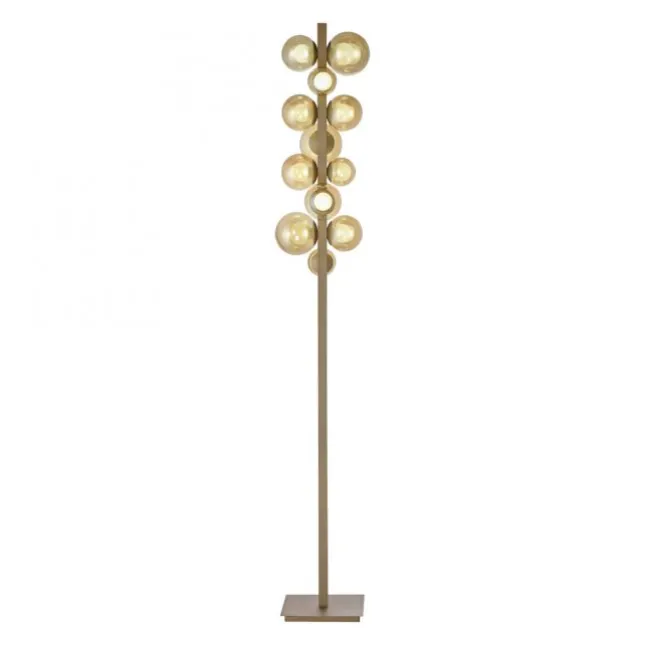 Paul Neuhaus LED Stehleuchte PURE Popup bronce dimmbar Amberglas