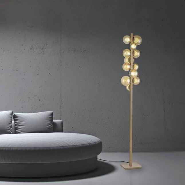 Paul Neuhaus LED Stehleuchte PURE Popup bronce dimmbar Amberglas