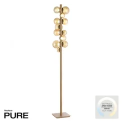 Paul Neuhaus LED Stehleuchte PURE Popup bronce dimmbar Amberglas