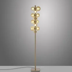 Paul Neuhaus LED Stehleuchte PURE Popup bronce dimmbar Amberglas