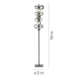 Paul Neuhaus LED Stehleuchte PURE Popup platin (grau) dimmbar Rauchglas CCT