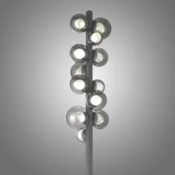 Paul Neuhaus LED Stehleuchte PURE Popup platin (grau) dimmbar Rauchglas CCT