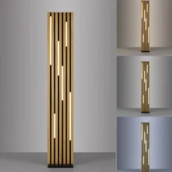 Paul Neuhaus LED Stehleuchte Q-AKUSTIK Holz-natur Smarthome steuerbar