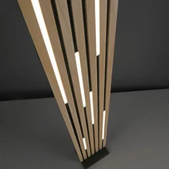 Paul Neuhaus LED Stehleuchte Q-AKUSTIK Holz-natur Smarthome steuerbar