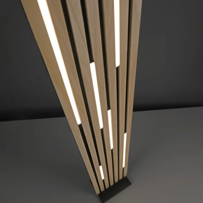 Paul Neuhaus LED Stehleuchte Q-AKUSTIK Holz-natur Smarthome steuerbar