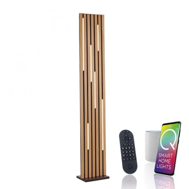 Paul Neuhaus LED Stehleuchte Q-AKUSTIK Holz-natur Smarthome steuerbar