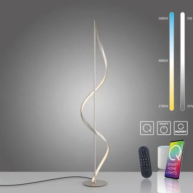Paul Neuhaus LED Stehleuchte Q-SWING silber steuerbar Smart Home