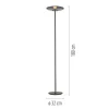 Paul Neuhaus LED Stehleuchte PURE Vitrum platin (grau) Touch Rauchglas