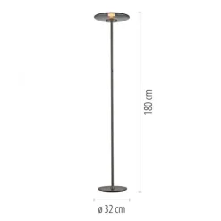 Paul Neuhaus LED Stehleuchte PURE Vitrum platin (grau) Touch Rauchglas