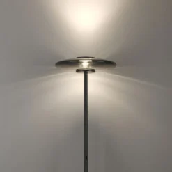 Paul Neuhaus LED Stehleuchte PURE Vitrum platin (grau) Touch Rauchglas