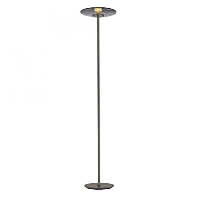 Paul Neuhaus LED Stehleuchte PURE Vitrum platin (grau) Touch Rauchglas
